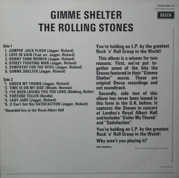 The Rolling Stones : Gimme Shelter (LP, Comp)