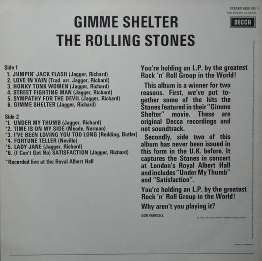 The Rolling Stones : Gimme Shelter (LP, Comp)