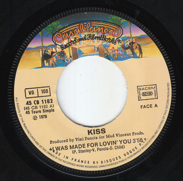 Kiss : I Was Made For Lovin' You (7", Single, Smo)