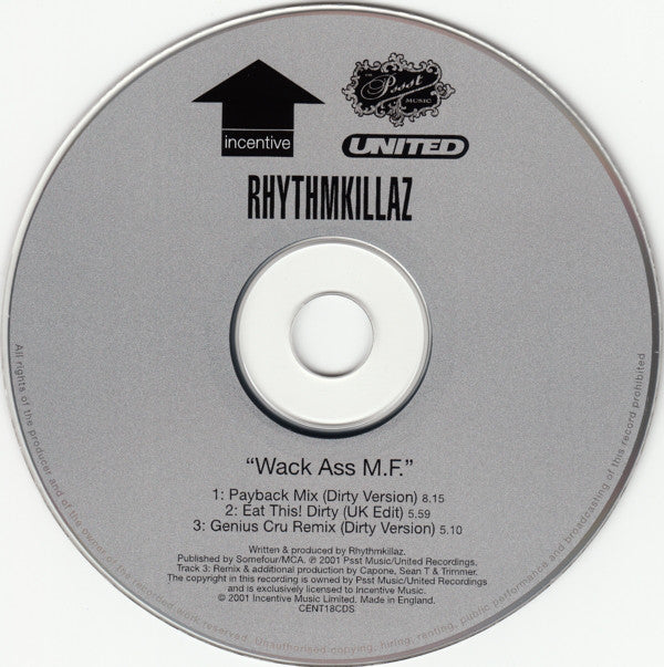 Rhythmkillaz : Wack Ass MF (CD, Single)