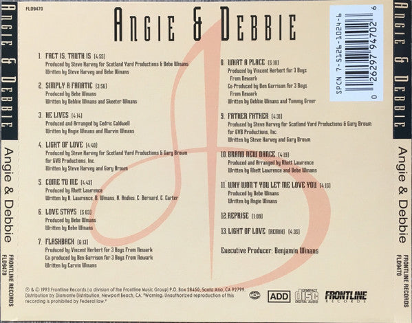 Angie & Debbie : Angie & Debbie (CD, Album)