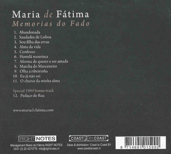 Maria De Fátima (2) : Memorias Do Fado (CD, Album)