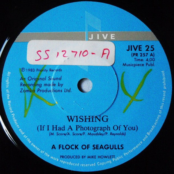 A Flock Of Seagulls : Wishing (If I Had A Photograph Of You) (7", Single)