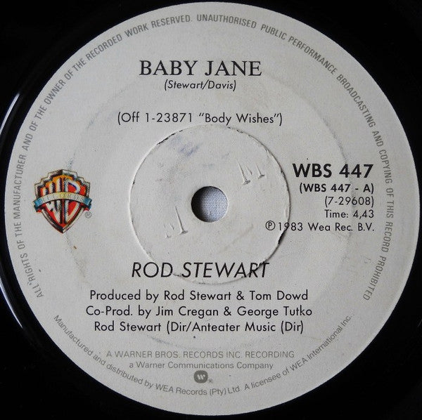 Rod Stewart : Baby Jane (7", Single)