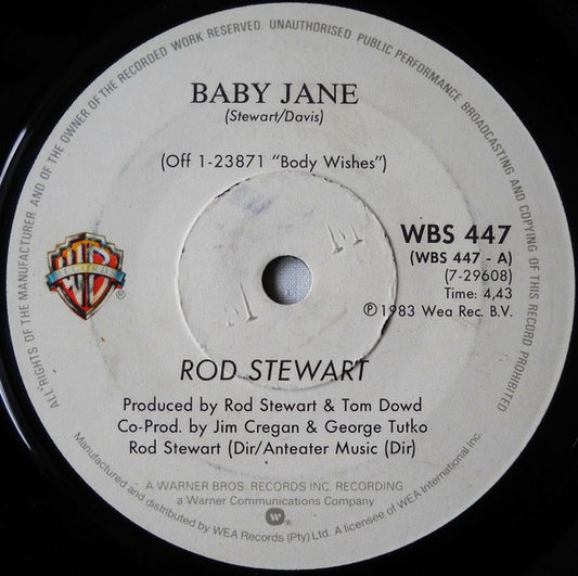 Rod Stewart : Baby Jane (7", Single)
