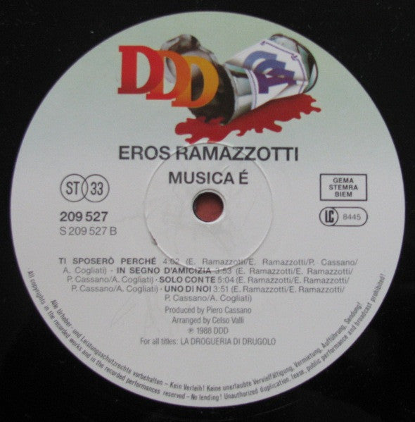 Eros Ramazzotti : Musica È (LP, Album)