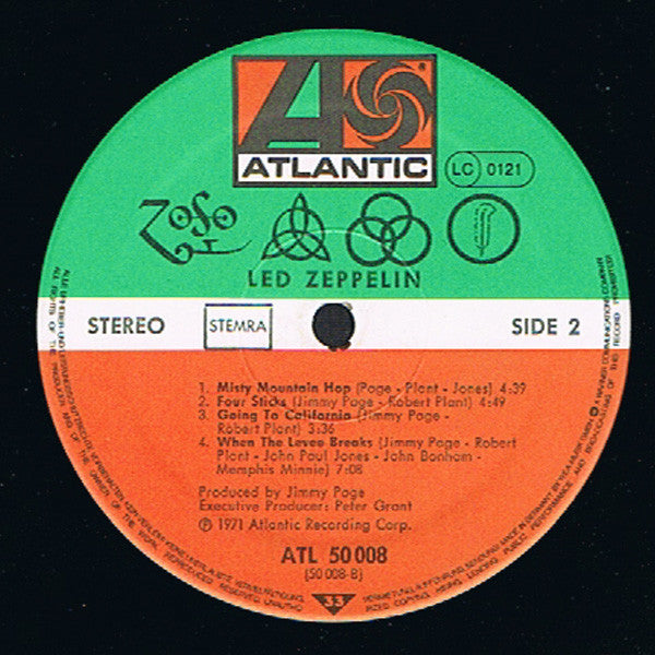 Led Zeppelin : Untitled (LP, Album, RE, Gat)