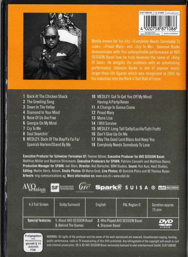 Solomon Burke : The King Live At Avo Session Basel (DVD-V, PAL)