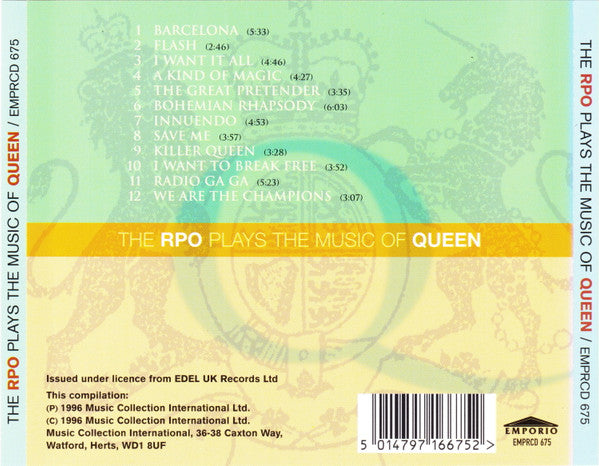 Royal Philharmonic Orchestra : The RPO Plays The Music Of Queen (CD, Comp, Dis)