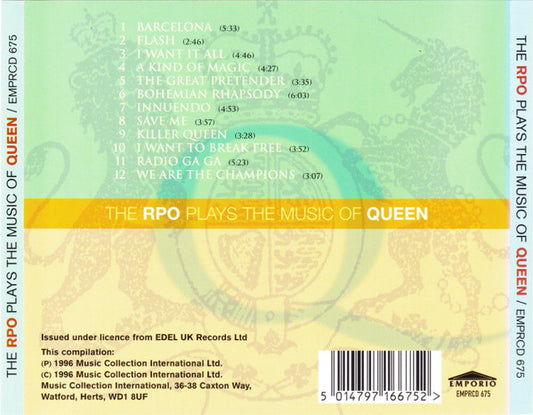 Royal Philharmonic Orchestra : The RPO Plays The Music Of Queen (CD, Comp, Dis)
