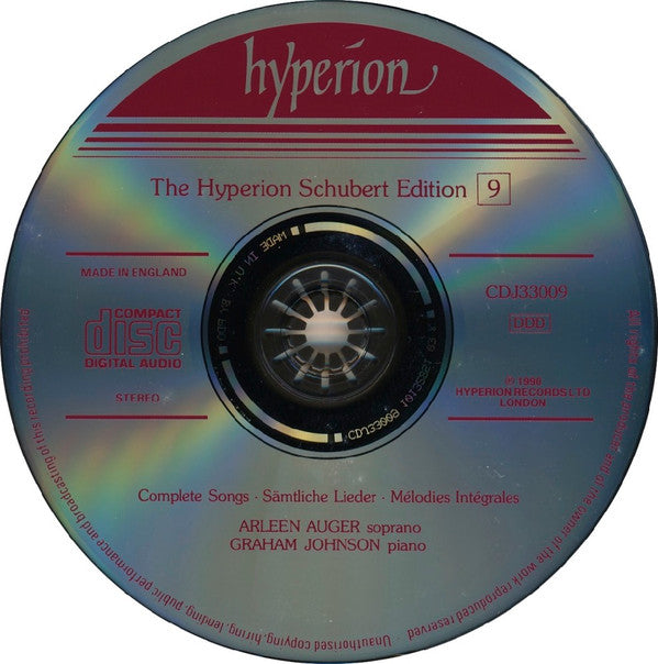 Arleen Auger - Graham Johnson (2) : The Hyperion Schubert Edition 9 (CD, Album)