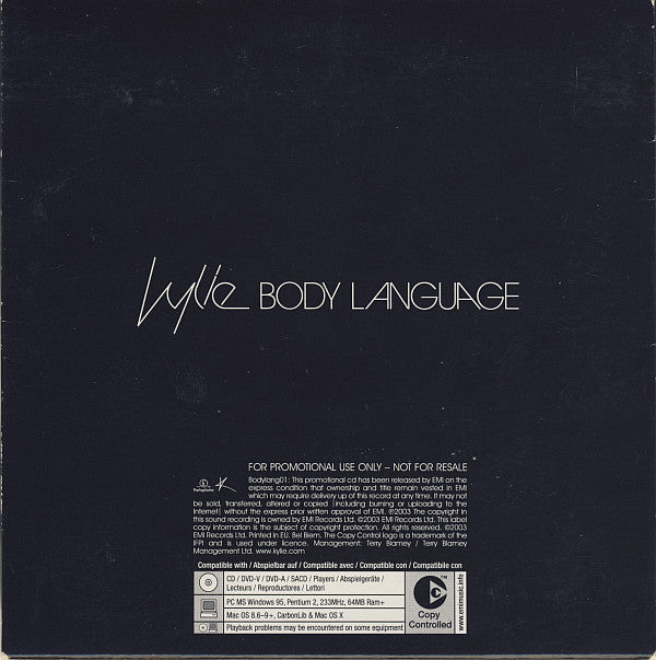 Kylie Minogue : Body Language (CD, Album, Copy Prot., Promo)
