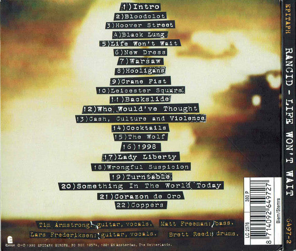 Rancid : Life Won't Wait (CD, Album, RE, Dig)
