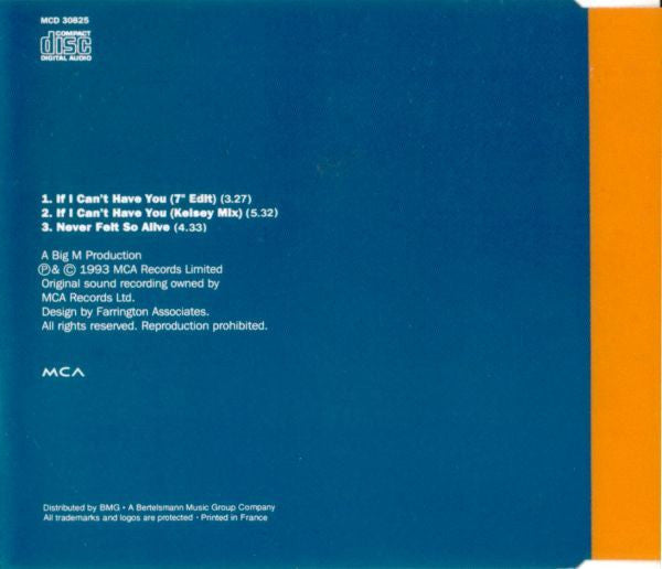 Kim Wilde : If I Can't Have You (CD, Single)