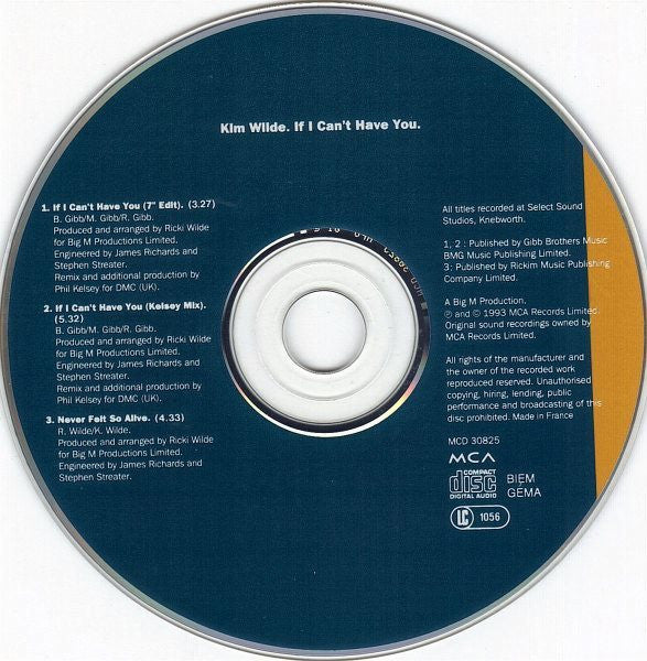 Kim Wilde : If I Can't Have You (CD, Single)