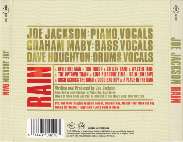 Joe Jackson : Rain (CD, Album + DVD-V)