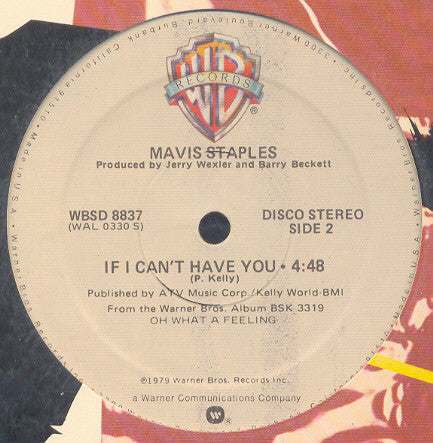 Mavis Staples : Tonight I Feel Like Dancing (12")