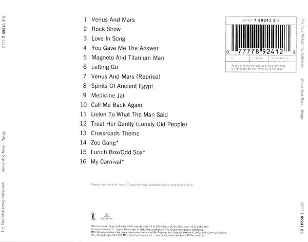 Wings (2) : Venus And Mars (CD, Album, RE, RM)