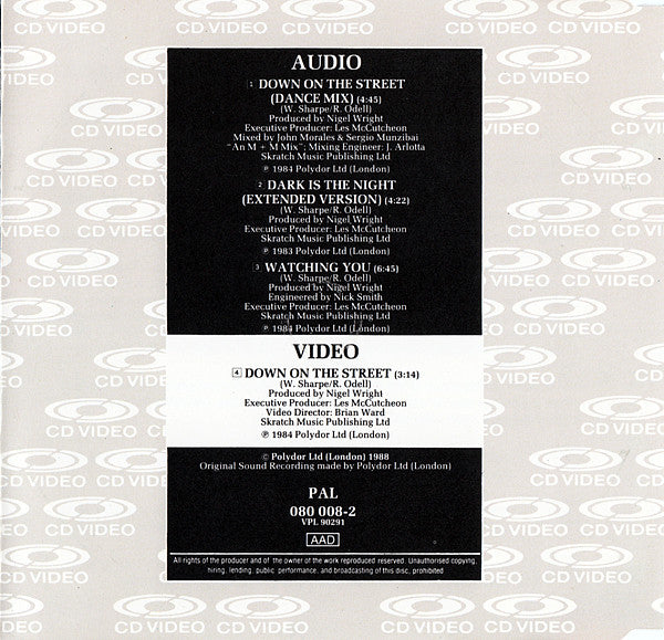Shakatak : Down On The Street (CDV, 5", Single, PAL)