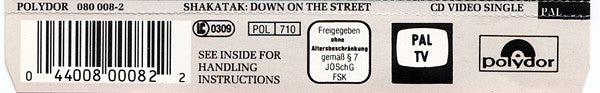 Shakatak : Down On The Street (CDV, 5", Single, PAL)