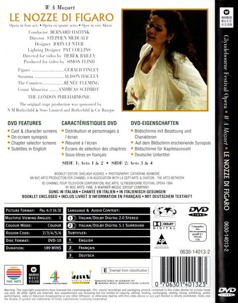 W A Mozart* : Le Nozze Di Figaro = The Marriage Of Figaro = Les Noces De Figaro = Die Hochzeit Des Figaro (DVD-V, D/Sided, Copy Prot., RE, Multichannel, PAL)