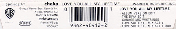 Chaka Khan : Love You All My Lifetime (CD, Single)