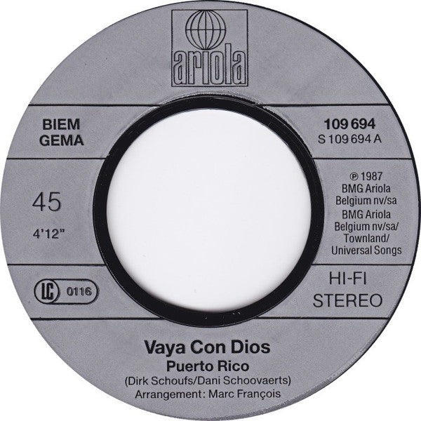 Vaya Con Dios : Puerto Rico (7", Single)