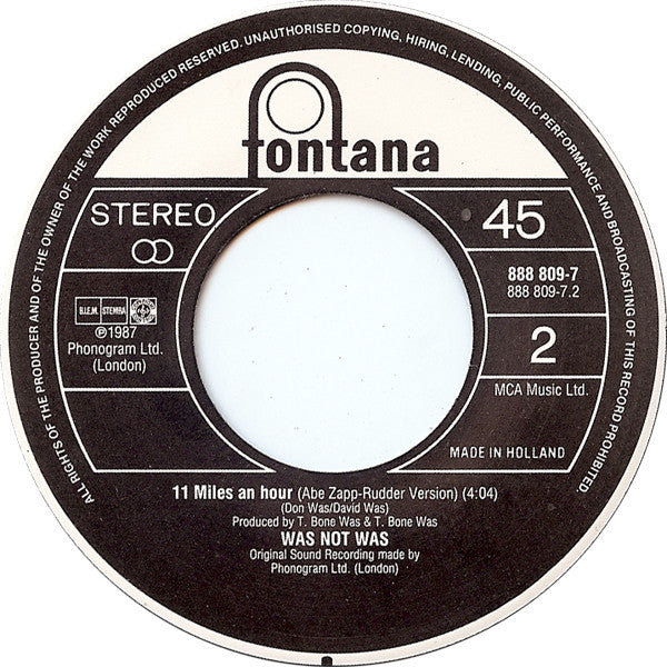 Was (Not Was) : Walk The Dinosaur (7", Single, Bla)