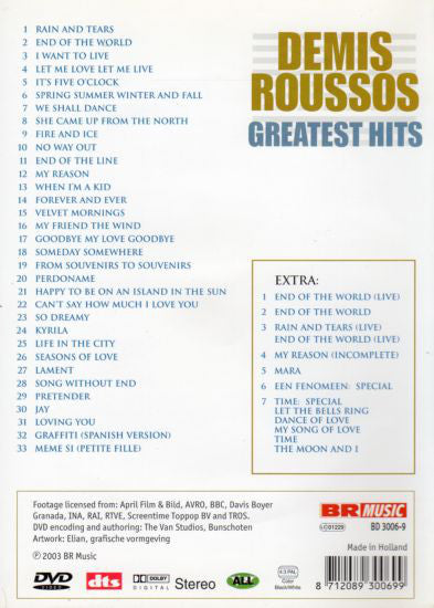 Demis Roussos : Greatest Hits (DVD-V, Comp, Unofficial)