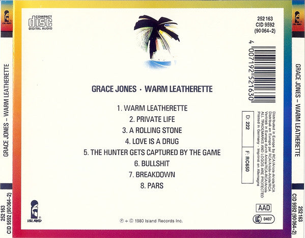 Grace Jones : Warm Leatherette (CD, Album, RE)