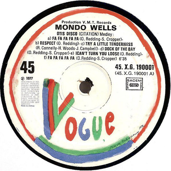 Mondo Wells : Otis Disco Citation (Medley) (12")