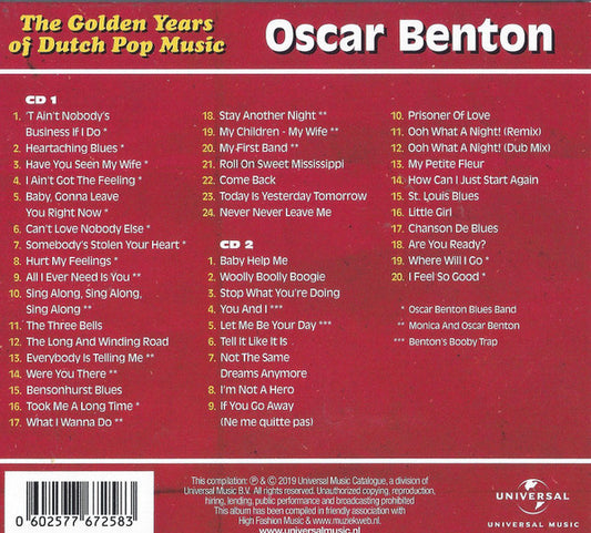 Oscar Benton : The Golden Years Of Dutch Pop Music (A&B Sides And More) (2xCD, Comp)
