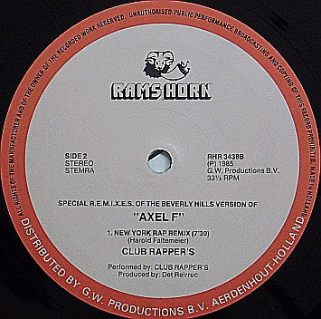 Det Reirruc / Club's Rappers : Axel F / Like Eddie Did (12", Maxi)