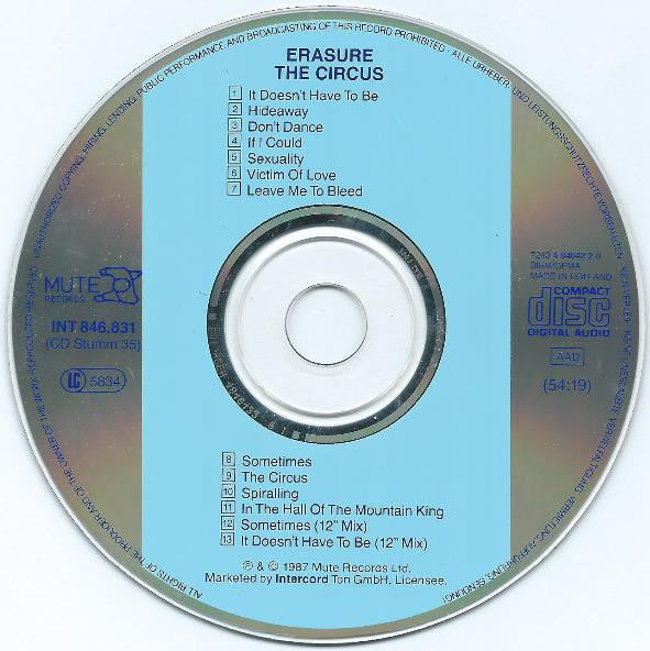 Erasure : The Circus (CD, Album)