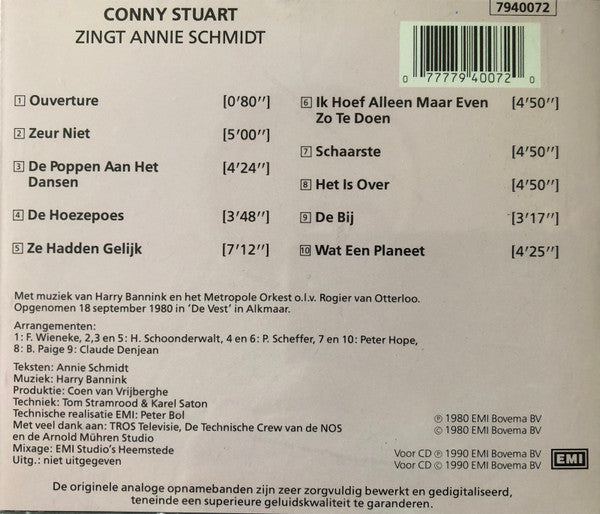 Conny Stuart : Zingt Annie Schmidt (CD, Album)