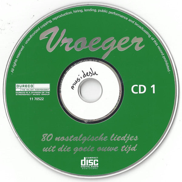 Various : Vroeger 80 Nostalgische Liedjes Uit Die Goeie Ouwe Tijd  (4xCD, Comp)