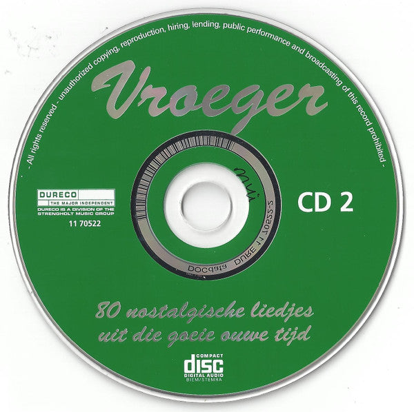 Various : Vroeger 80 Nostalgische Liedjes Uit Die Goeie Ouwe Tijd  (4xCD, Comp)
