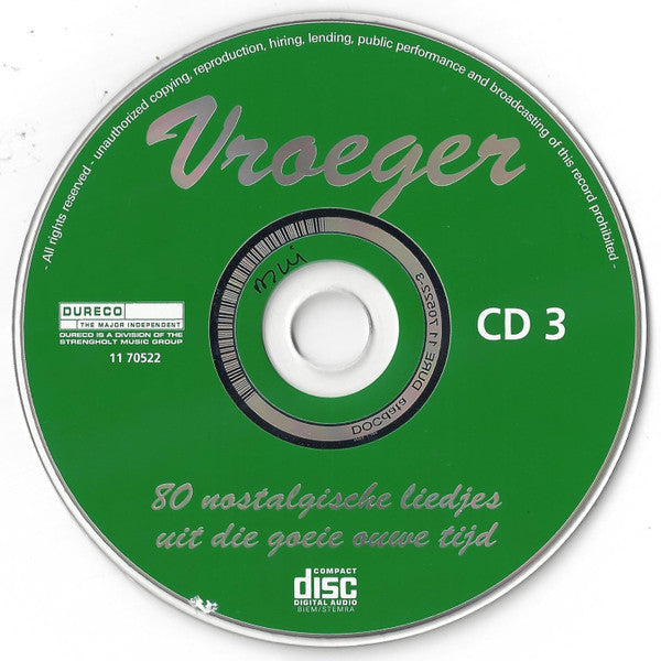 Various : Vroeger 80 Nostalgische Liedjes Uit Die Goeie Ouwe Tijd  (4xCD, Comp)