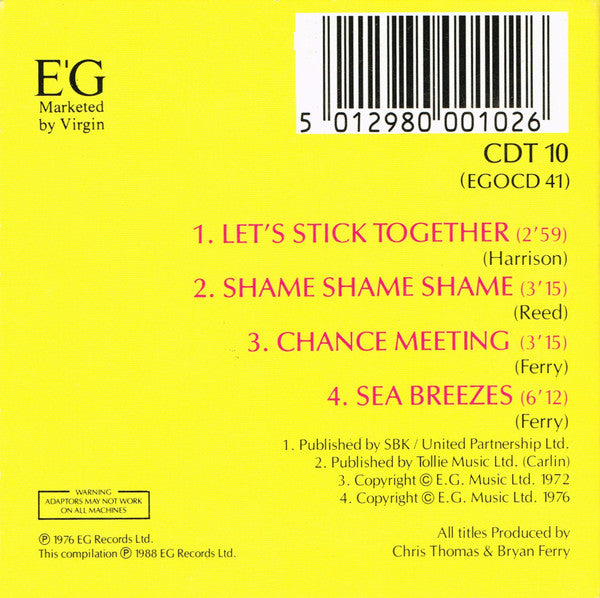 Bryan Ferry : Let's Stick Together (CD, Mini, Comp)