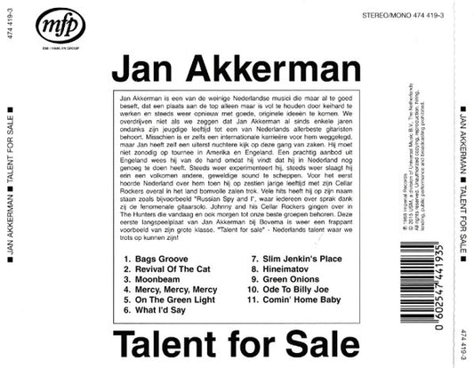 Jan Akkerman : Talent For Sale (CD, Album, RE, RM)