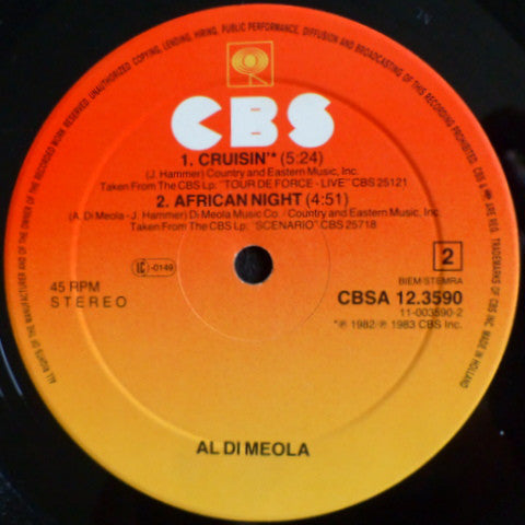 Al Di Meola : Sequencer (Special Remix) / Cruisin' (Live) / African Night (12", Maxi)