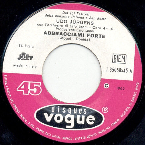 Udo Jürgens : Abbracciami Forte (7")