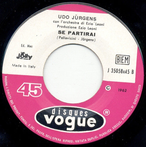 Udo Jürgens : Abbracciami Forte (7")
