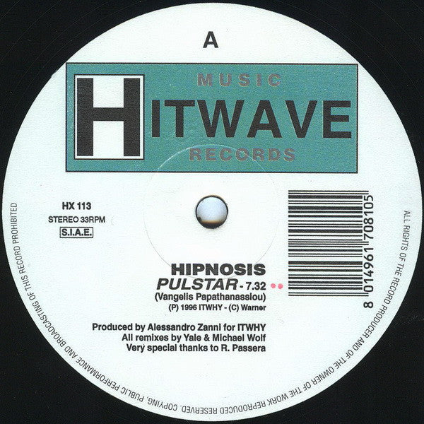 Hipnosis : Pulstar / Oxigene (12")