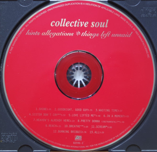 Collective Soul : Hints Allegations And Things Left Unsaid (CD, Album, SRC)
