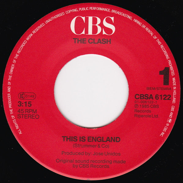 The Clash : This Is England (7", Single)