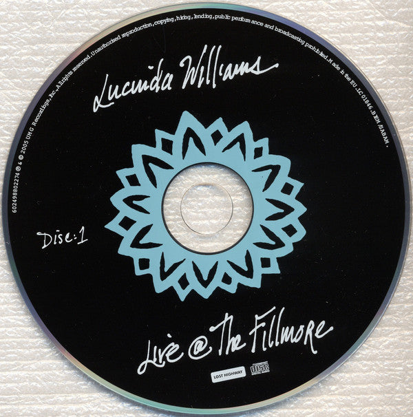 Lucinda Williams : Live @ The Fillmore (2xCD, Album, Dig)