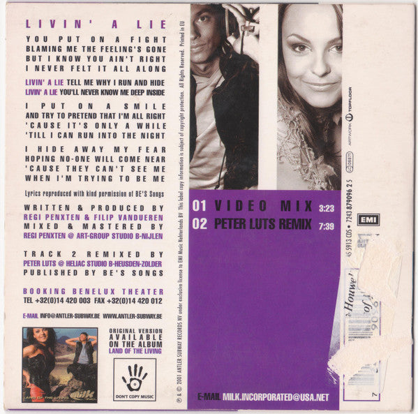 Milk Inc. : Livin' A Lie (CD, Single, Pur)
