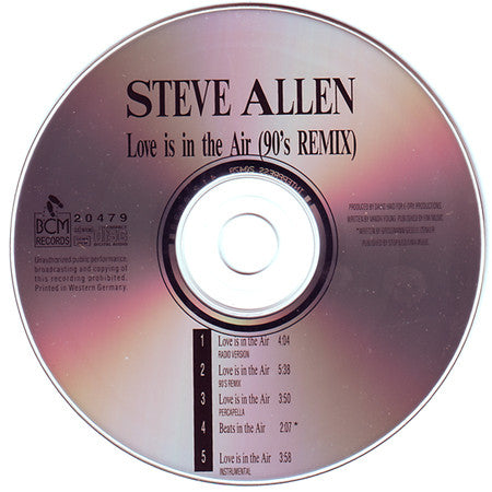 Steve Allen : Love Is In The Air (90's Remix) (CD, Maxi)