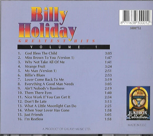 Billie Holiday : Greatest Hits Vol. 1 (CD, Comp)